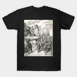 Druids inciting Britons against the Romans.  Roman conquest of Britain 43–84 AD T-Shirt